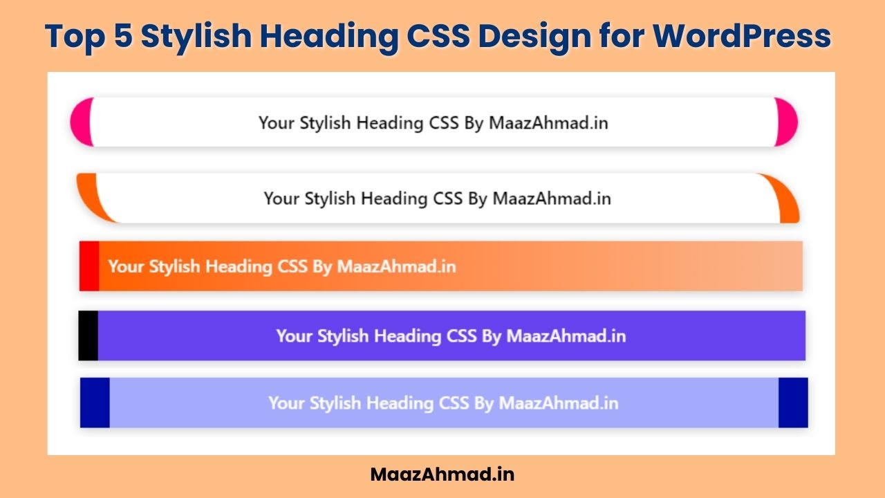Top 5+ Stylish Heading CSS Design for WordPress, Attractive Heading Design